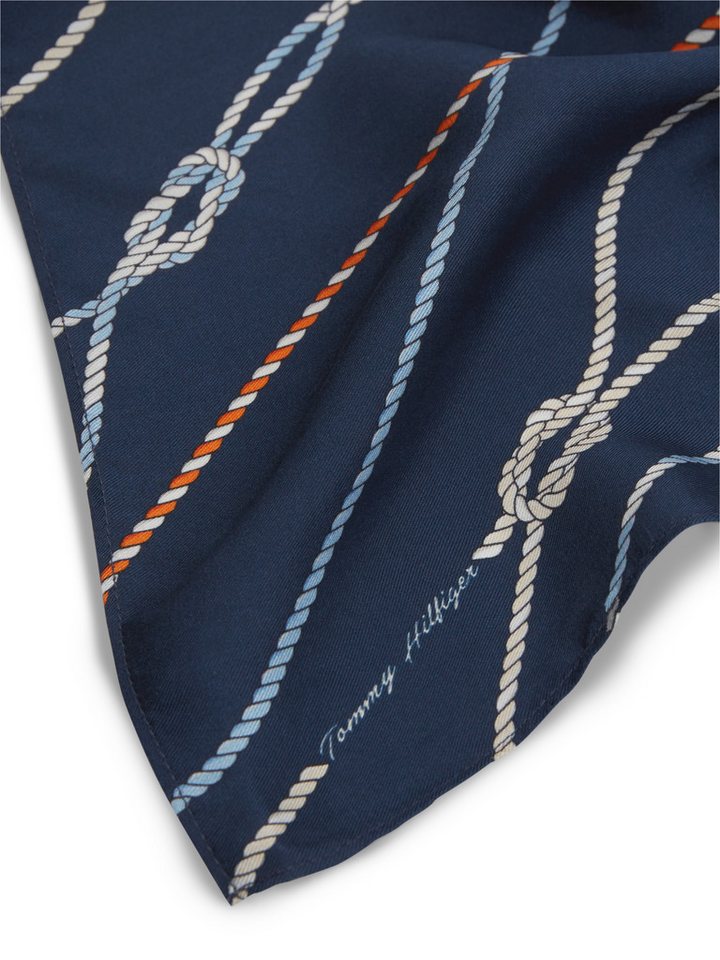 Tommy Hilfiger Modeschal TH NAUTICAL SILK TRIANGLE, aus reiner Seide mit Seil-Print – Bild 3 von 4