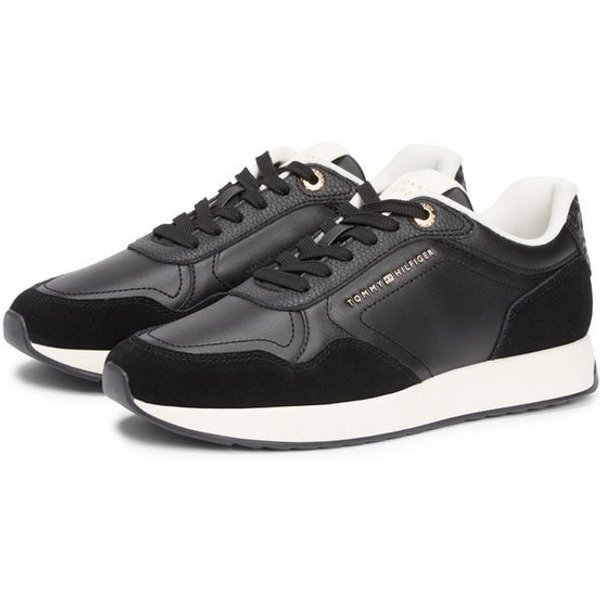 Tommy Hilfiger MONOGRAM MIX MATERIAL RUNNER Plateausneaker, Freizeitschuh, Halbschuh, Schnürer mit seitlichem Logoschriftzug
