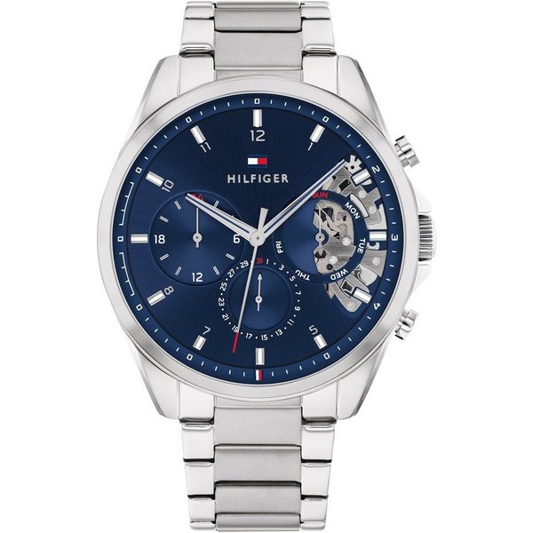 Tommy Hilfiger Multifunktionsuhr BAKER 1710448, Quarzuhr, Armbanduhr, Herrenuhr, Datum, Edelstahlarmband