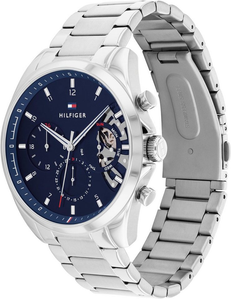 Tommy Hilfiger Multifunktionsuhr BAKER 1710448, Quarzuhr, Armbanduhr, Herrenuhr, Datum, Edelstahlarmband – Bild 2 von 3
