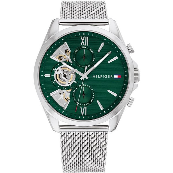 Tommy Hilfiger Multifunktionsuhr BAKER 1710647, Quarzuhr, Armbanduhr, Herrenuhr, Edelstahlarmband, analog, Tag