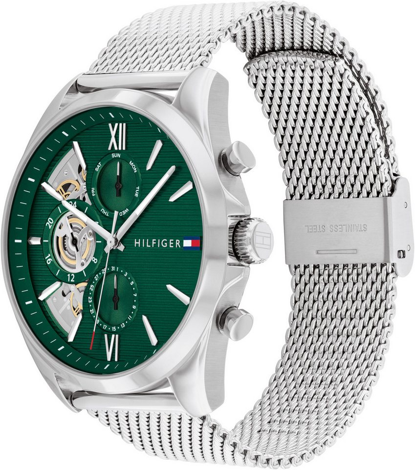 Tommy Hilfiger Multifunktionsuhr BAKER 1710647, Quarzuhr, Armbanduhr, Herrenuhr, Edelstahlarmband, analog, Tag – Bild 2 von 3