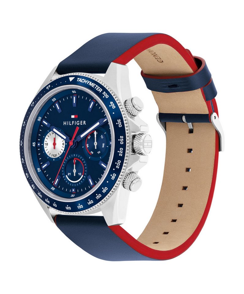 Tommy Hilfiger Multifunktionsuhr CLARK 1792209, Quarzuhr, Armbanduhr, Herrenuhr, Lederarmband, analog – Bild 2 von 3