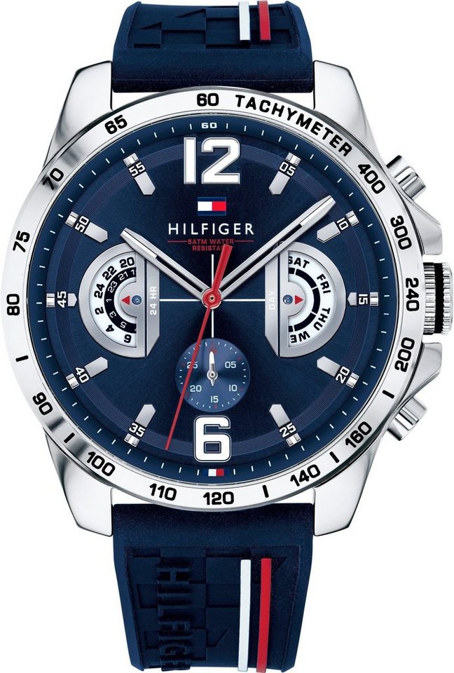 Tommy Hilfiger Multifunktionsuhr DECKER 1791476, Quarzuhr, Armbanduhr, Herrenuhr, Datum, Silikonarmband – Bild 2 von 2
