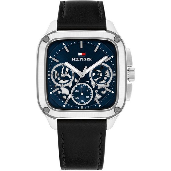 Tommy Hilfiger Multifunktionsuhr Herald Skeleton 1710756, Quarzuhr, Armbanduhr, Herrenuhr, Lederarmband, analog