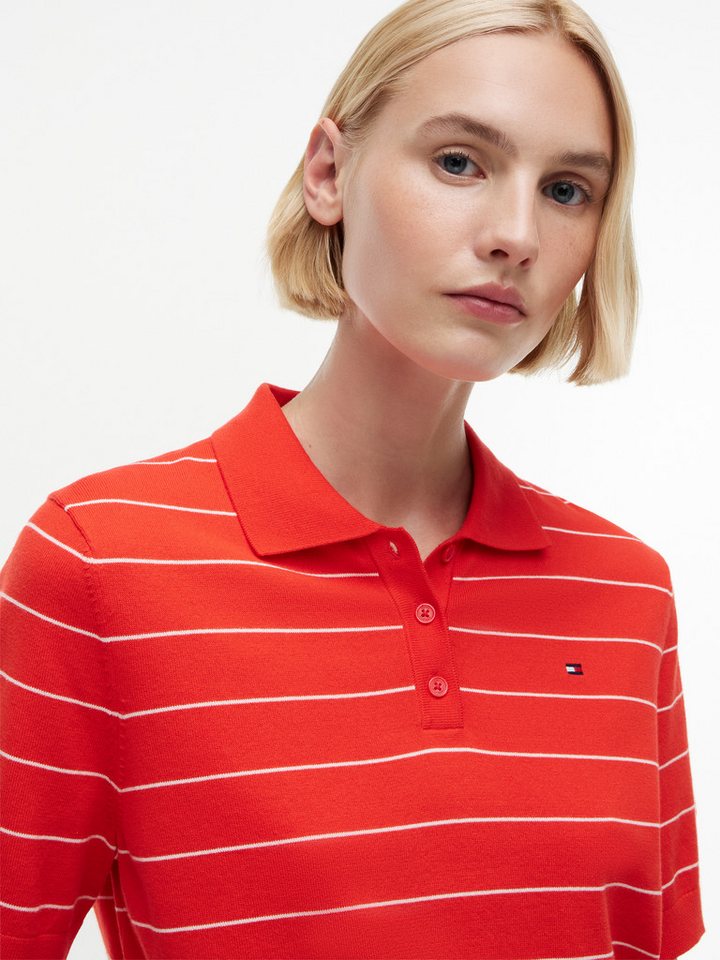 Tommy Hilfiger Polokragenpullover JERSEY STITCH MINI POLO Baumwollmischung, Polokragen, Kurzarm – Bild 3 von 5