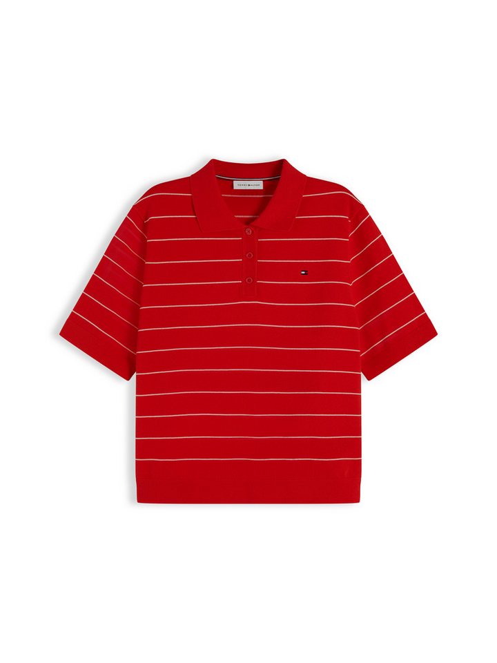 Tommy Hilfiger Polokragenpullover JERSEY STITCH MINI POLO Baumwollmischung, Polokragen, Kurzarm – Bild 5 von 5