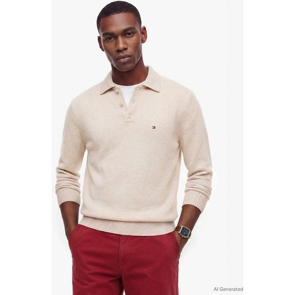 Tommy Hilfiger Polokragenpullover LAMBSWOOL LS POLO aus reiner Lammwolle