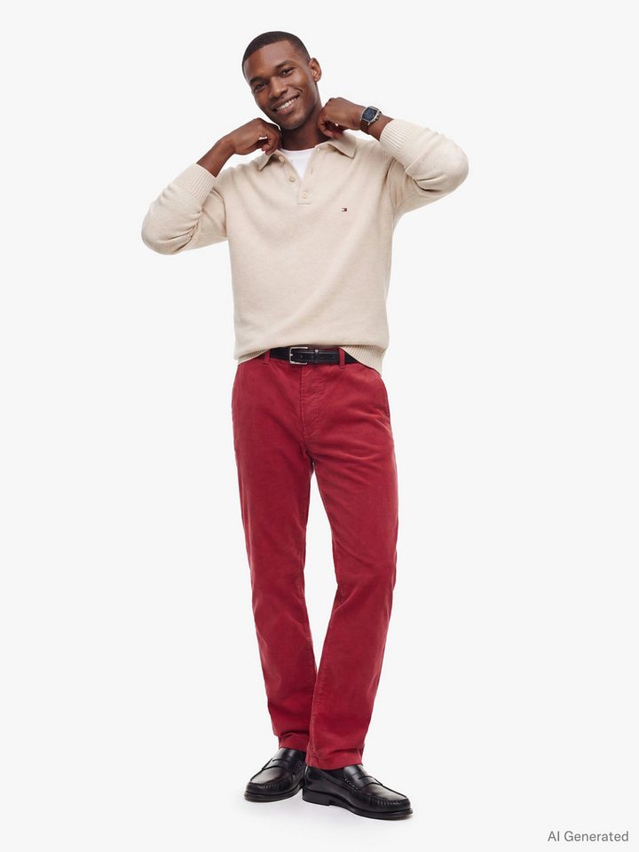 Tommy Hilfiger Polokragenpullover LAMBSWOOL LS POLO aus reiner Lammwolle – Bild 4 von 5