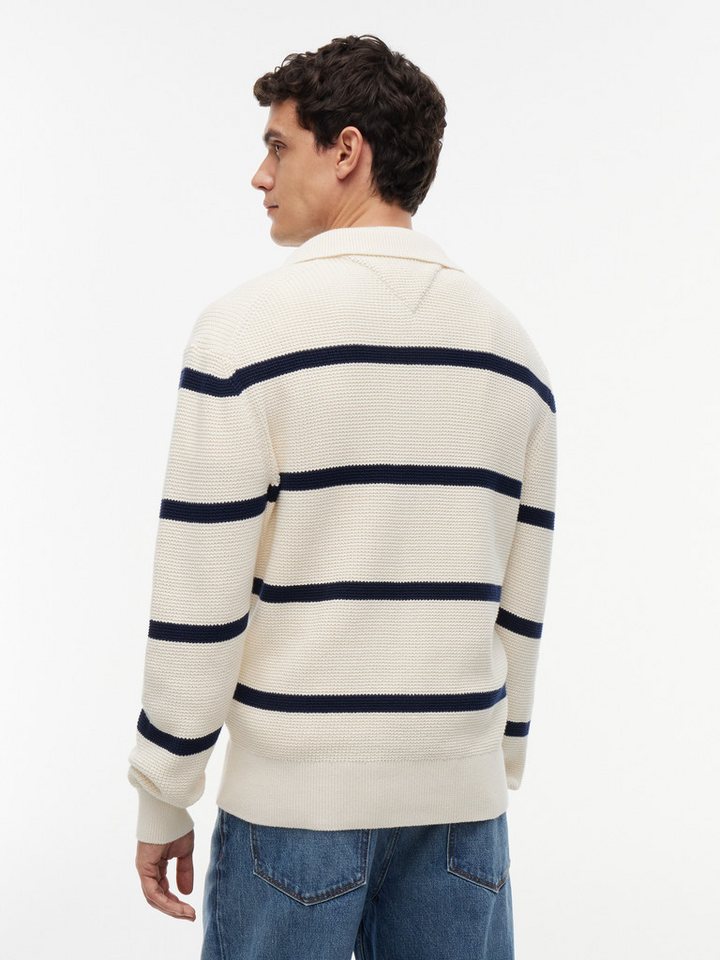 Tommy Hilfiger Polokragenpullover WAFFLE STRUCTURE RUGBY Relaxed Fit – Bild 3 von 5