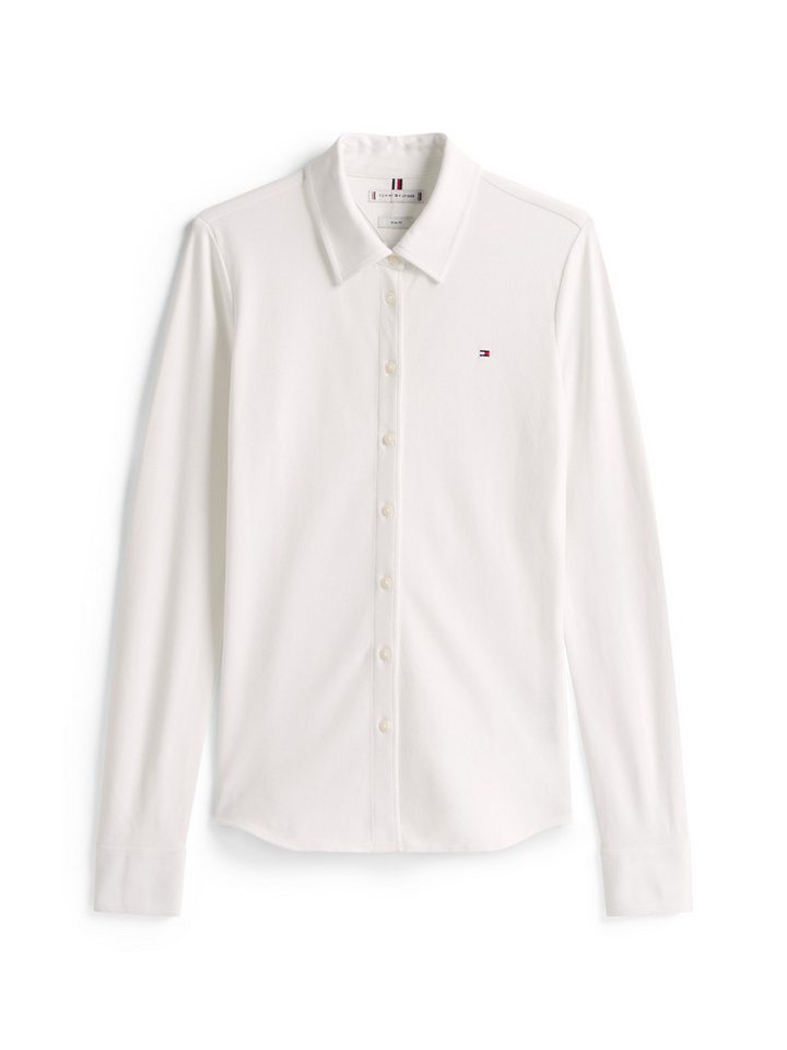Tommy Hilfiger Poloshirt 1985 SLIM PIQUE BTN DOWN LS mit Polokragen und Label Baumwollmischung, slim fit – Bild 5 von 5