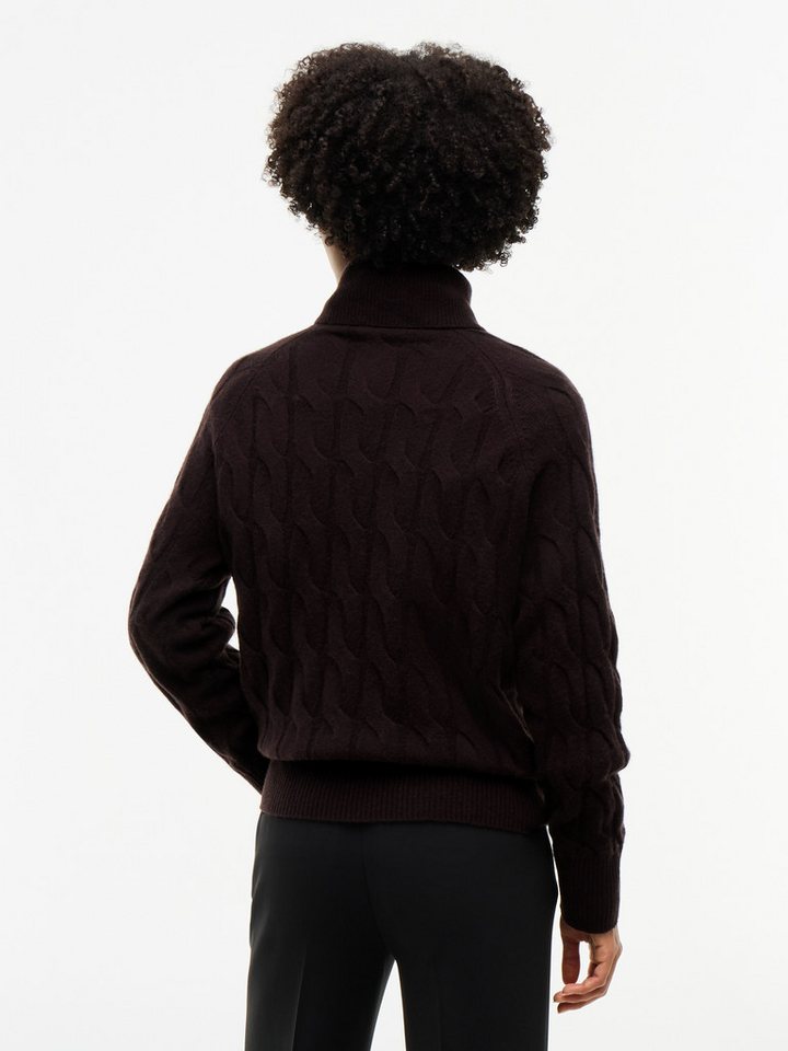 Tommy Hilfiger Rollkragenpullover SOFT WOOL CABLE ROLL-NK LS SWT aus Wolle, Zopfmuster – Bild 2 von 5