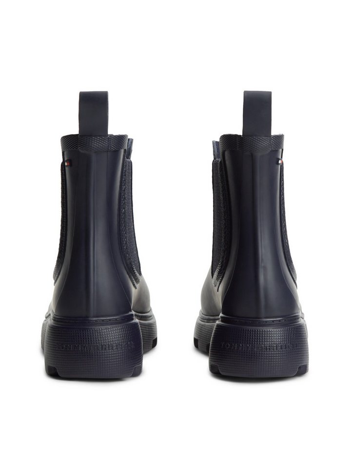 Tommy Hilfiger RUBBER FLAG CLEATED RAINBOOT Chelseaboots Stiefelette, Rainboots mit beidseitigem Stretcheinsatz – Bild 2 von 5