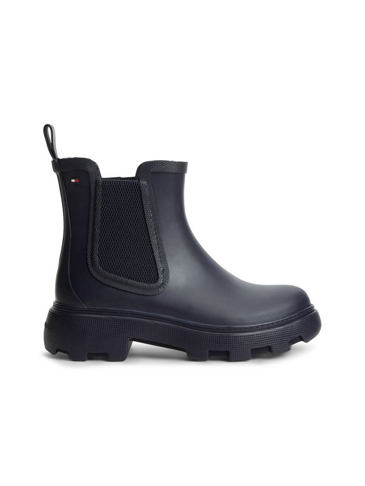 Tommy Hilfiger RUBBER FLAG CLEATED RAINBOOT Chelseaboots Stiefelette, Rainboots mit beidseitigem Stretcheinsatz – Bild 4 von 5