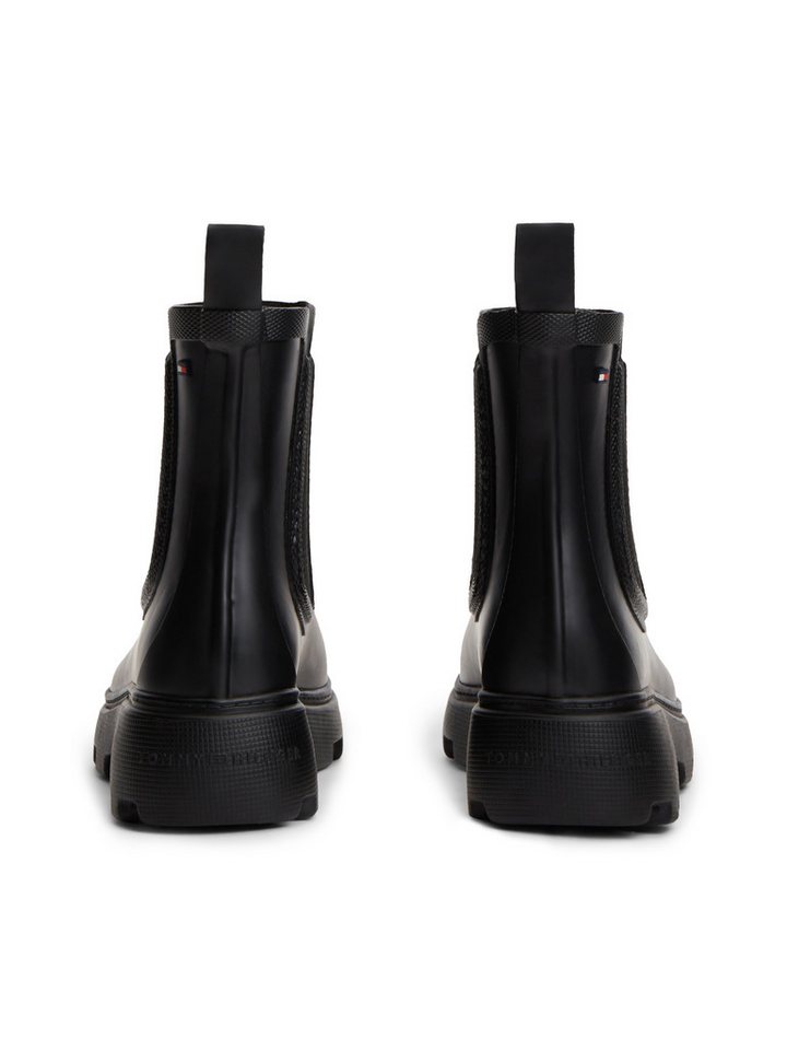 Tommy Hilfiger RUBBER FLAG CLEATED RAINBOOT Chelseaboots Stiefelette, Rainboots mit beidseitigem Stretcheinsatz – Bild 2 von 5
