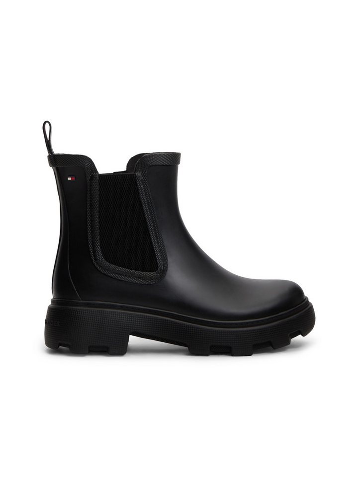 Tommy Hilfiger RUBBER FLAG CLEATED RAINBOOT Chelseaboots Stiefelette, Rainboots mit beidseitigem Stretcheinsatz – Bild 4 von 5