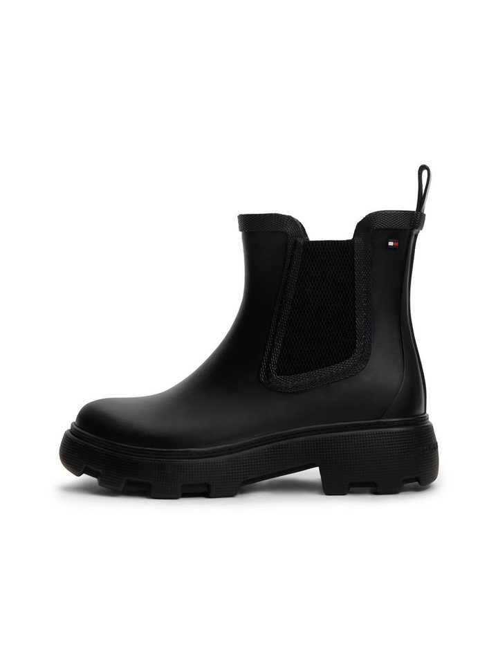 Tommy Hilfiger RUBBER FLAG CLEATED RAINBOOT Chelseaboots Stiefelette, Rainboots mit beidseitigem Stretcheinsatz – Bild 5 von 5