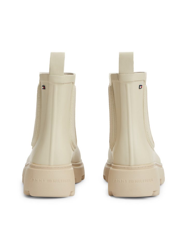 Tommy Hilfiger RUBBER FLAG CLEATED RAINBOOT Chelseaboots Stiefelette, Rainboots mit beidseitigem Stretcheinsatz – Bild 2 von 5