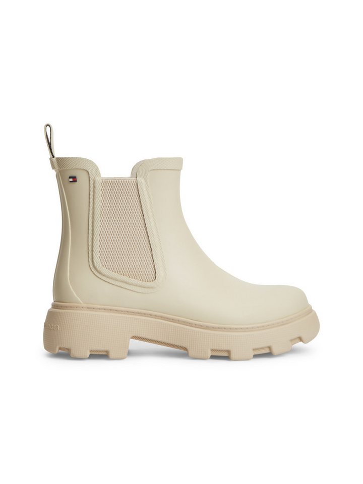 Tommy Hilfiger RUBBER FLAG CLEATED RAINBOOT Chelseaboots Stiefelette, Rainboots mit beidseitigem Stretcheinsatz – Bild 4 von 5