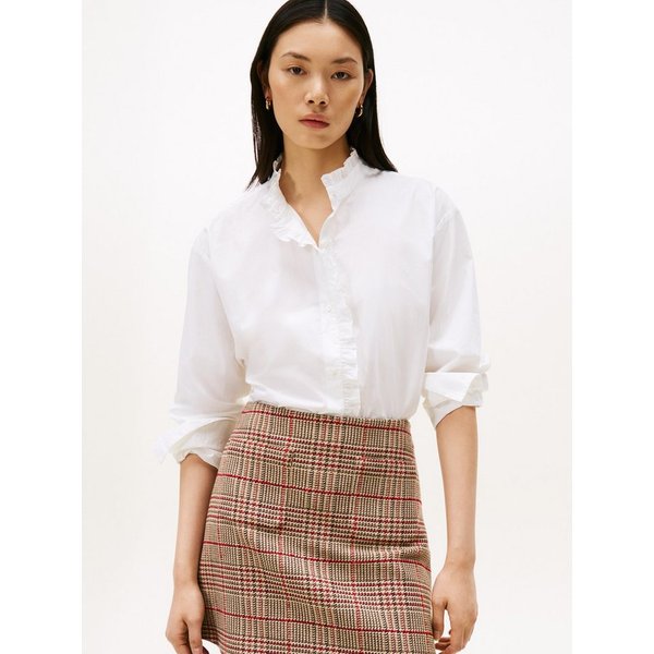 Tommy Hilfiger Rüschenbluse POPLIN RUFFLE SHIRT mit Rüschen Detail