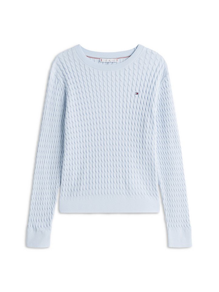 Tommy Hilfiger Rundhalspullover CO CABLE C-NK LS SWEATER Baumwolle, mit Zopfmuster, Regular Fit – Bild 5 von 5