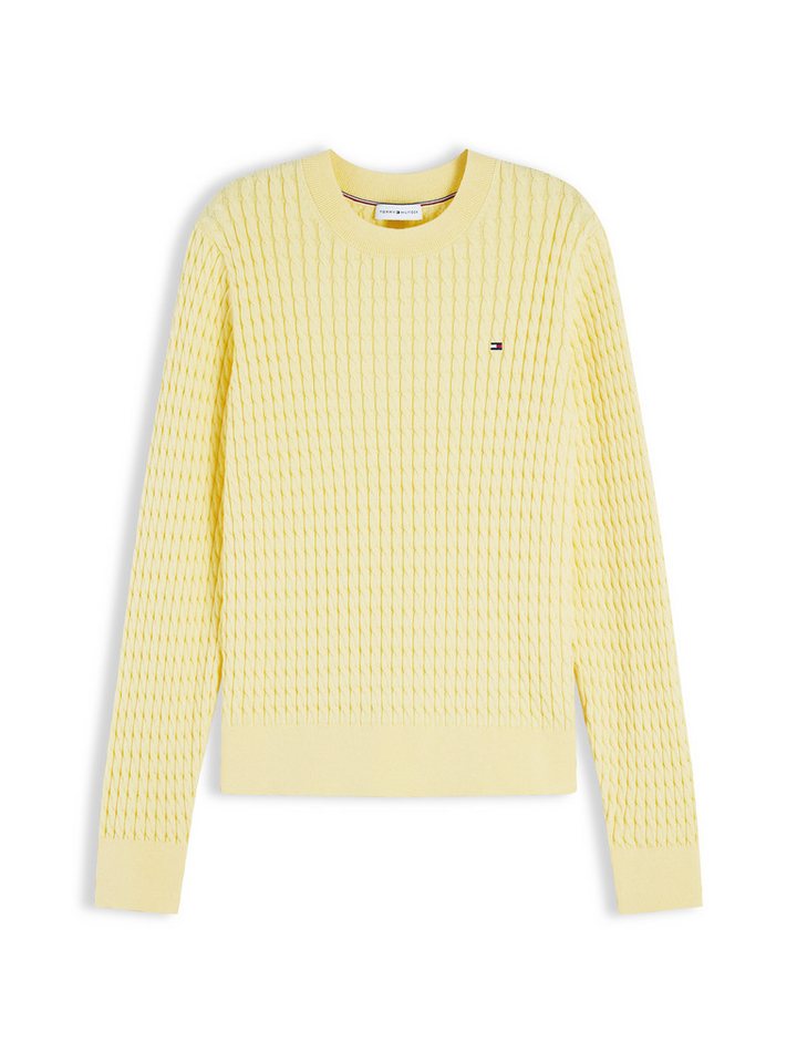 Tommy Hilfiger Rundhalspullover CO CABLE C-NK LS SWEATER Baumwolle, mit Zopfmuster, Regular Fit – Bild 5 von 5