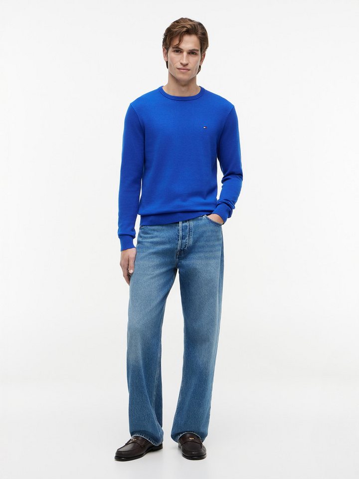 Tommy Hilfiger Rundhalspullover ESSENTIAL COTTON Crewneck Regular Fit Premium Mode – Bild 4 von 5