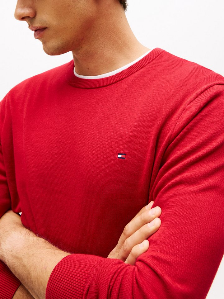Tommy Hilfiger Rundhalspullover ESSENTIAL COTTON Crewneck Regular Fit Premium Mode – Bild 2 von 5