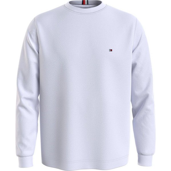 Tommy Hilfiger Rundhalspullover TEXTURED LS TEE mit Rundhalsausschnitt