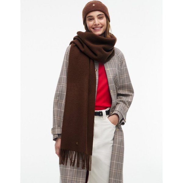 Tommy Hilfiger Schal TH ELEVATED CHIC WOVEN, aus reiner Wolle, mit Fransen