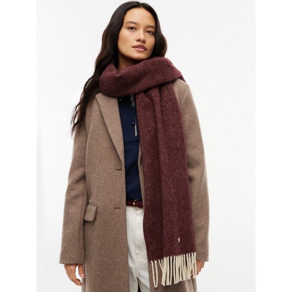 Tommy Hilfiger Schal TH ELEVATED CHIC WOVEN, aus reiner Wolle, mit Fransen