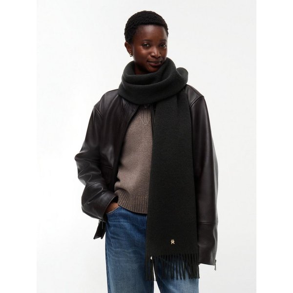 Tommy Hilfiger Schal TH ELEVATED CHIC WOVEN, aus reiner Wolle, mit Fransen