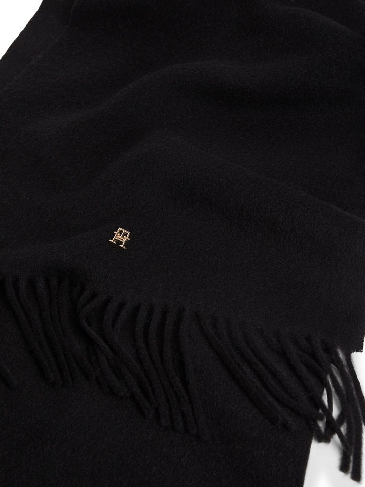 Tommy Hilfiger Schal TH ELEVATED CHIC WOVEN, aus reiner Wolle, mit Fransen – Bild 4 von 4