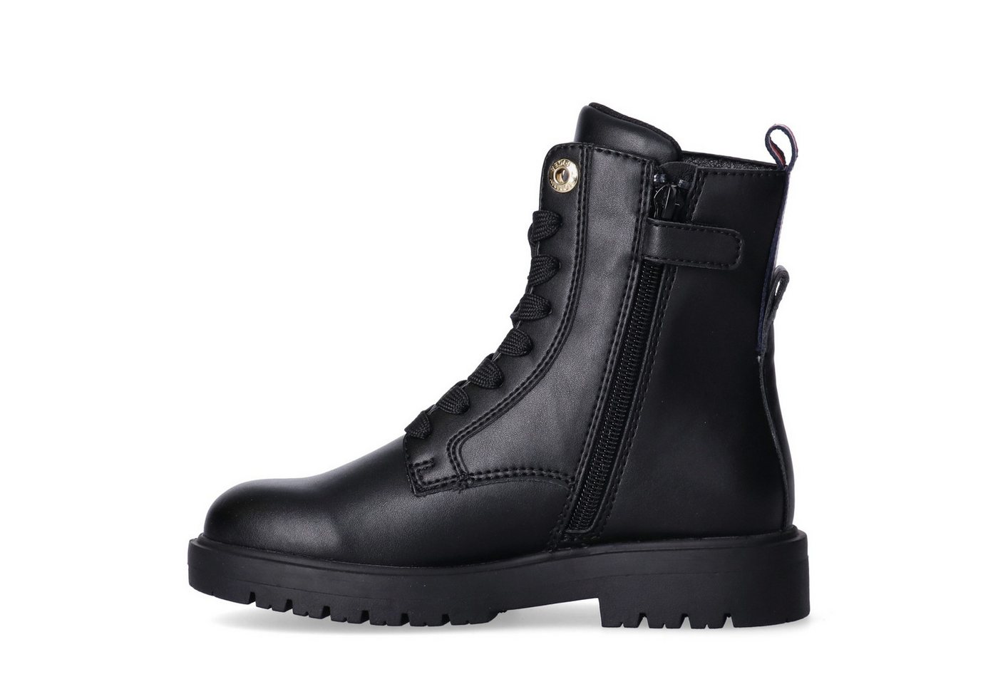 Tommy Hilfiger Schnürboots Herbstboots, Schnürstiefelette mit farbigem Textilband an der Ferse – Bild 5 von 5