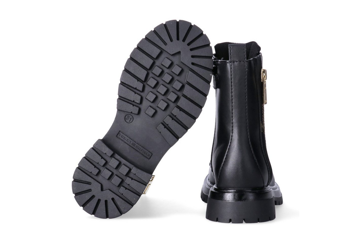Tommy Hilfiger Schnürboots Schnürstiefelette, Logoschriftzug, weit für kräftige Kinderfüße – Bild 3 von 5