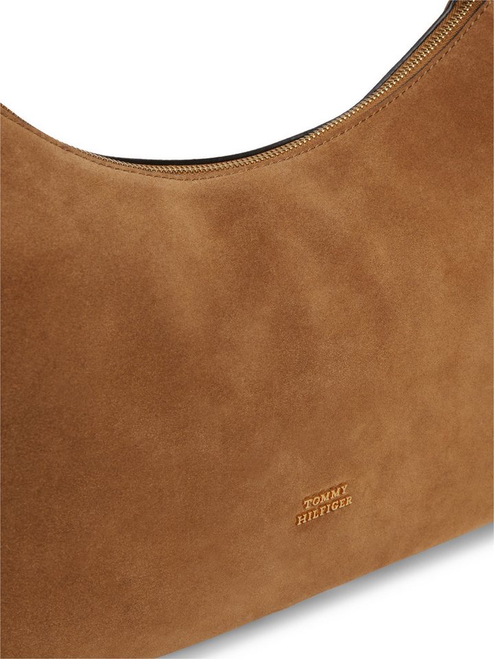 Tommy Hilfiger Schultertasche TH STATEMENT SHOULDER BAG SUEDE, Damen Umhängetasche, Handtasche mit Logoschriftzug – Bild 4 von 5