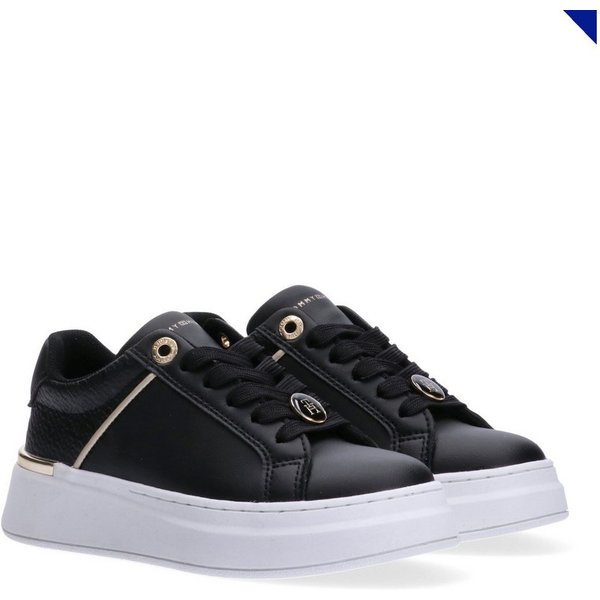 Tommy Hilfiger Sneaker Freizeitschuh, Halbschuh, Schnürer mit goldfarbenen Details