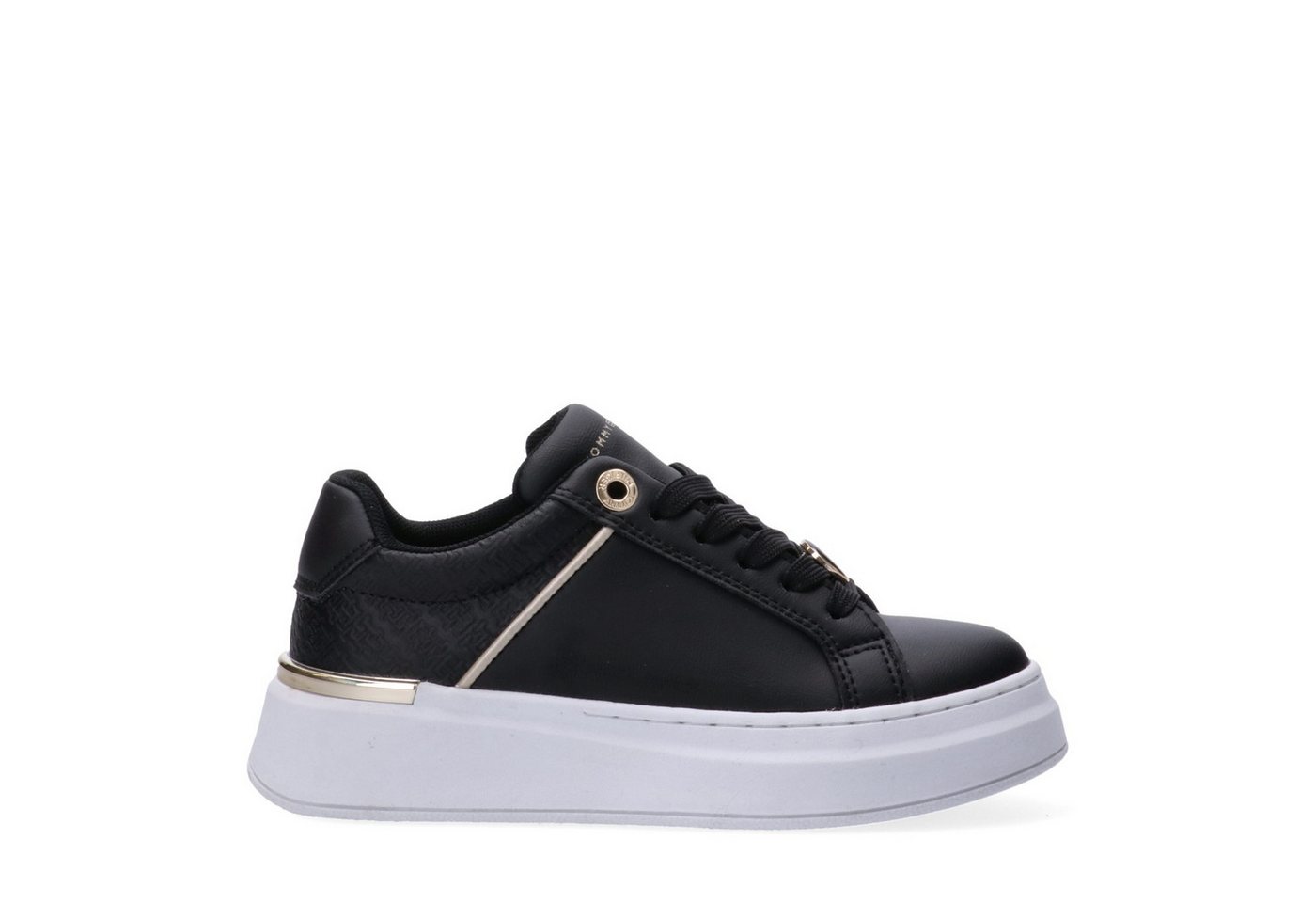 Tommy Hilfiger Sneaker Freizeitschuh, Halbschuh, Schnürer mit goldfarbenen Details – Bild 3 von 5