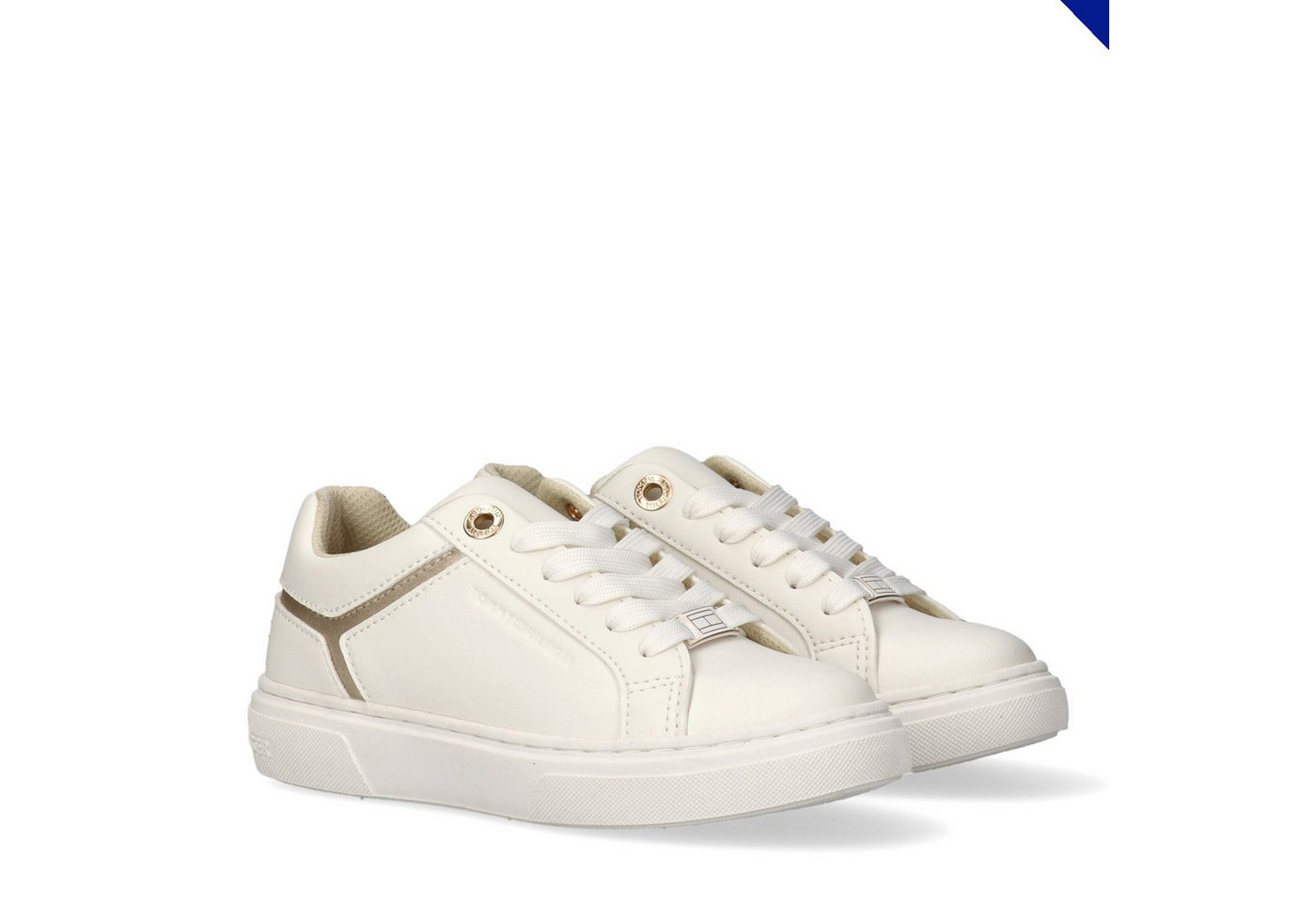 Tommy Hilfiger Sneaker Freizeitschuh, Schnürschuh mit Besatz in Metallicoptik – Bild 2 von 5