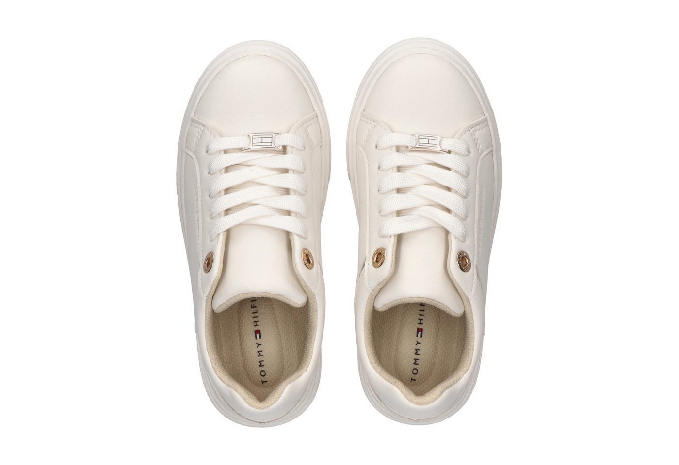 Tommy Hilfiger Sneaker Freizeitschuh, Schnürschuh mit Besatz in Metallicoptik – Bild 3 von 5