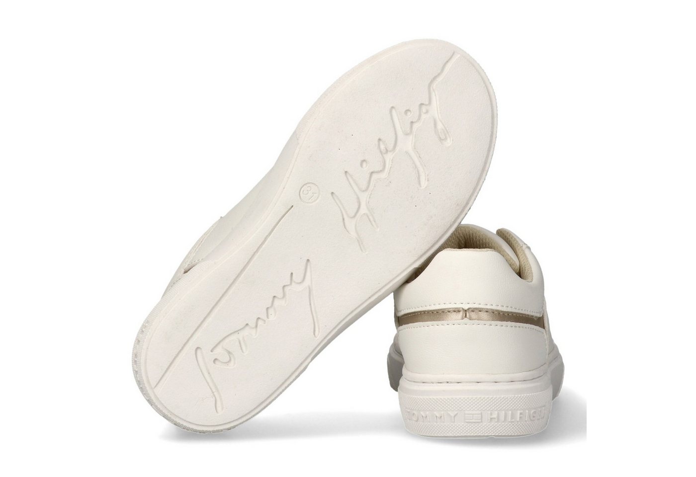 Tommy Hilfiger Sneaker Freizeitschuh, Schnürschuh mit Besatz in Metallicoptik – Bild 5 von 5