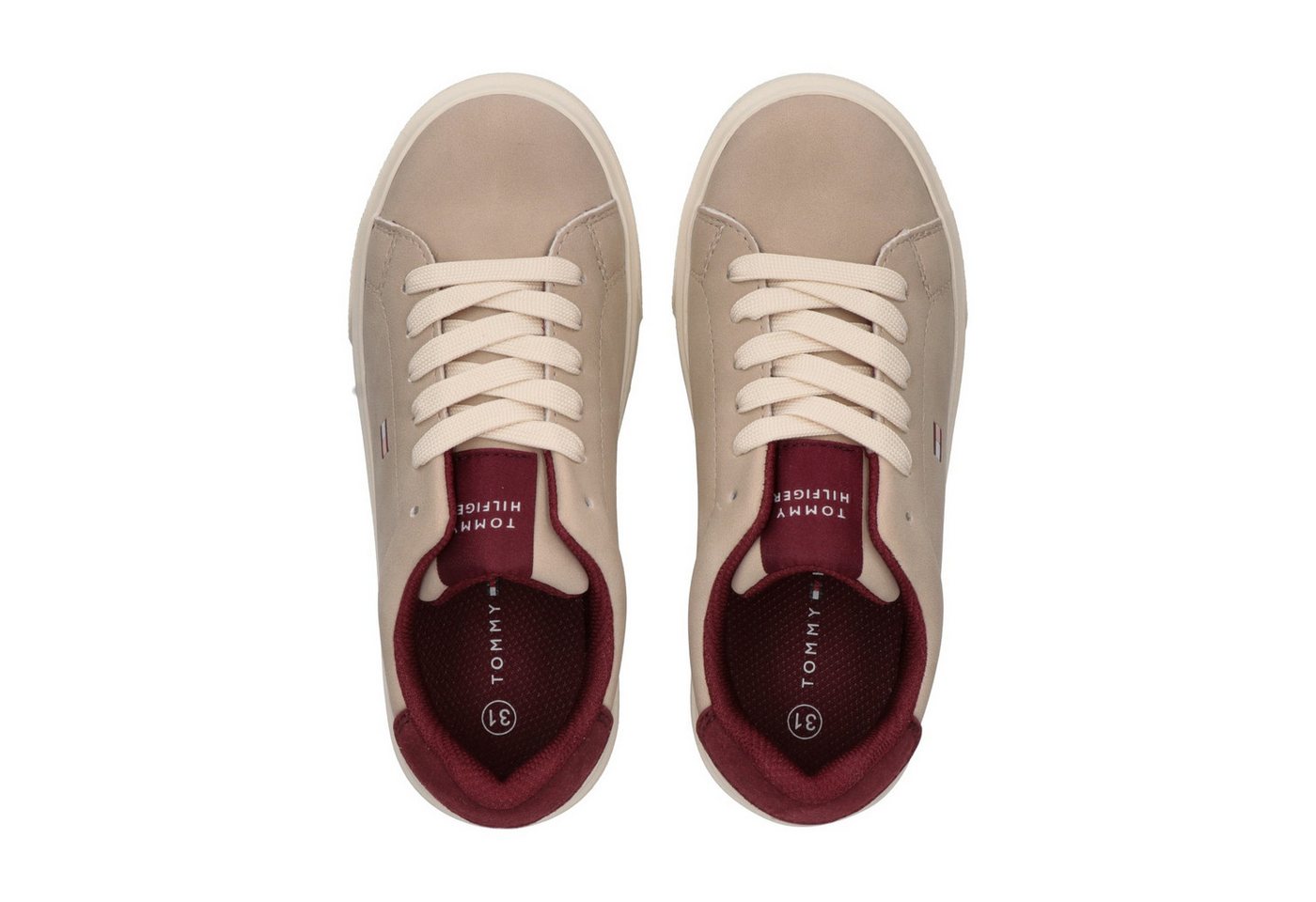 Tommy Hilfiger Sneaker Schnürer, Halbschuh, Kinderschuh mit Kontrastbesatz an der Ferse – Bild 4 von 5