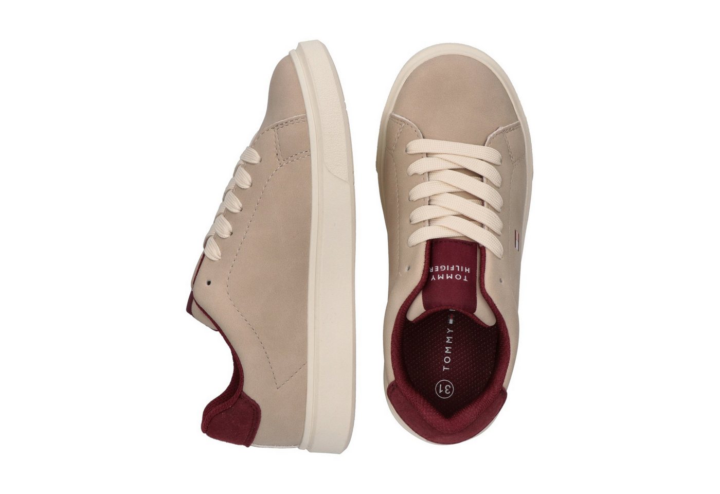 Tommy Hilfiger Sneaker Schnürer, Halbschuh, Kinderschuh mit Kontrastbesatz an der Ferse – Bild 5 von 5