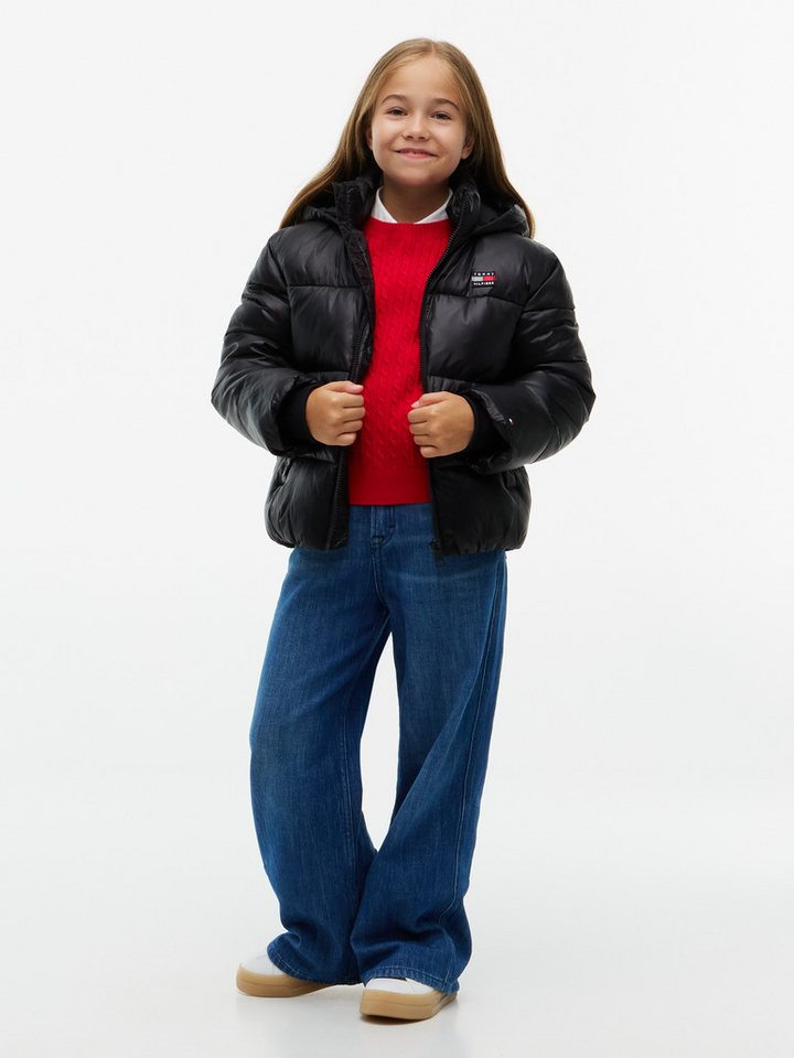 Tommy Hilfiger Steppjacke mit Kapuze, Regular Fit, leicht glänzendes Material – Bild 4 von 5