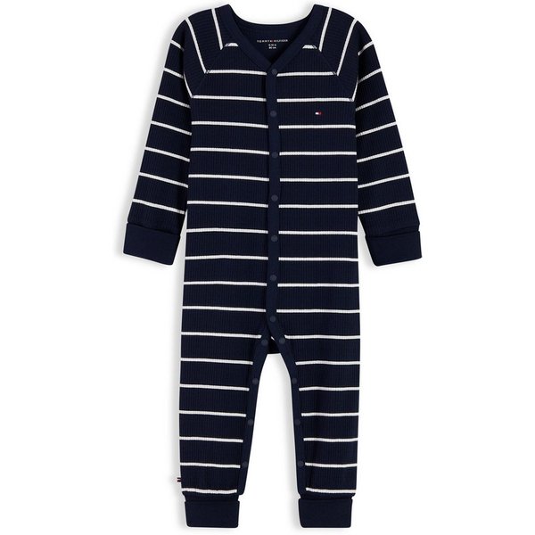 Tommy Hilfiger Strampler COVERALL mit V-Ausschnitt, Druckknöpfe, Baumwollmischung