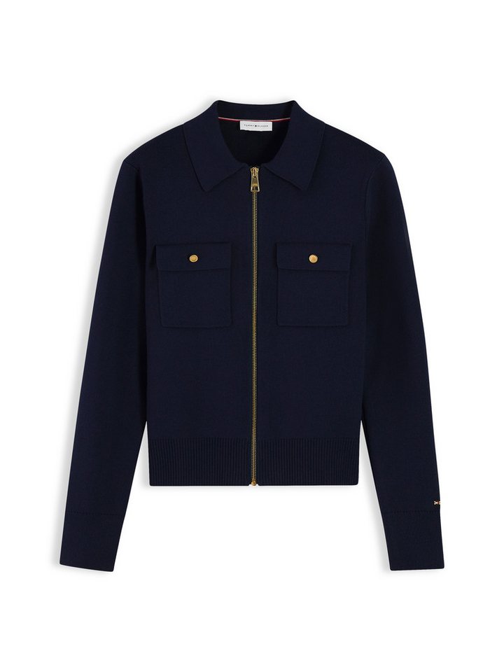 Tommy Hilfiger Strickjacke COTTON FULL NEEDLE REG JACKET Baumwollmischung – Bild 5 von 5