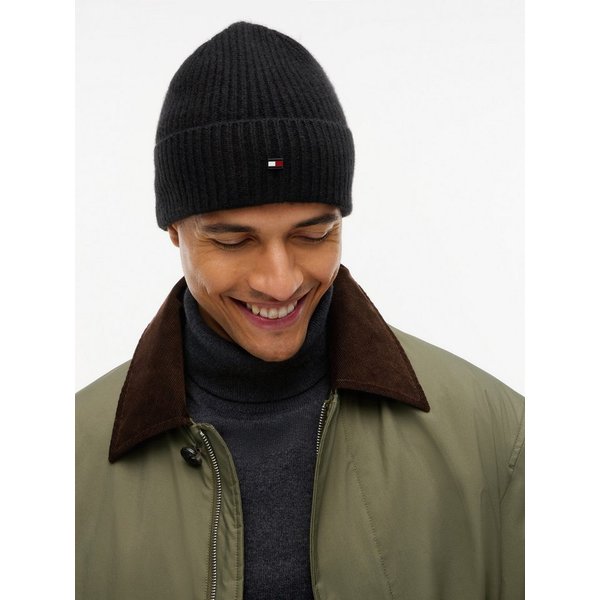Tommy Hilfiger Strickmütze FLAG CASHMERE BEANIE One size mit Markenlogo
