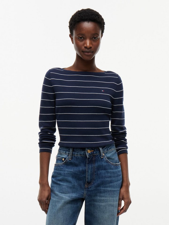 Tommy Hilfiger Strickpullover FULL NEEDLE BOAT-NK LS SWT Baumwollmischung – Bild 3 von 5