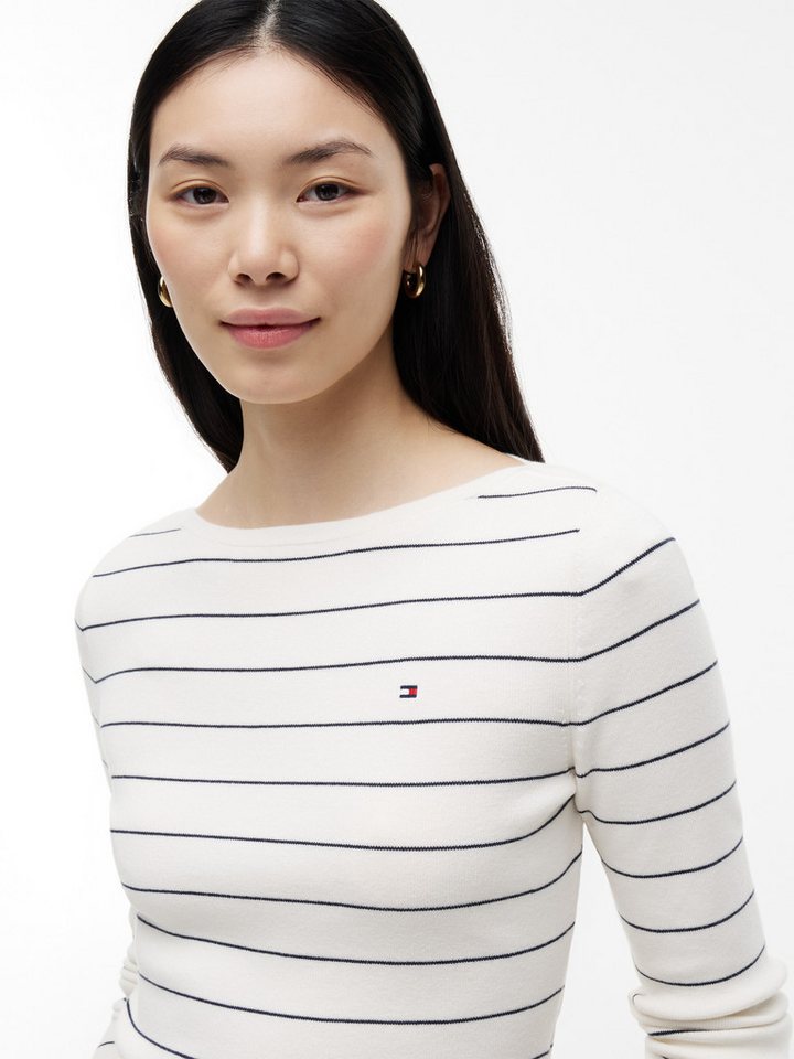Tommy Hilfiger Strickpullover FULL NEEDLE BOAT-NK LS SWT Baumwollmischung – Bild 3 von 5