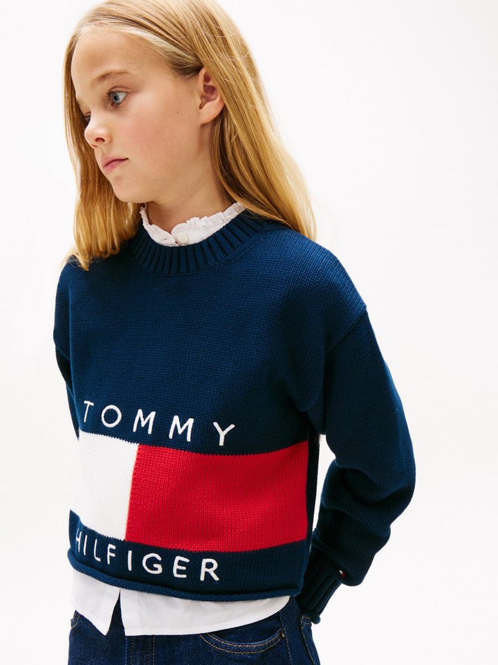 Tommy Hilfiger Strickpullover Kinder bis 16 Jahre, mit Rundhalsausschnitt – Bild 2 von 5